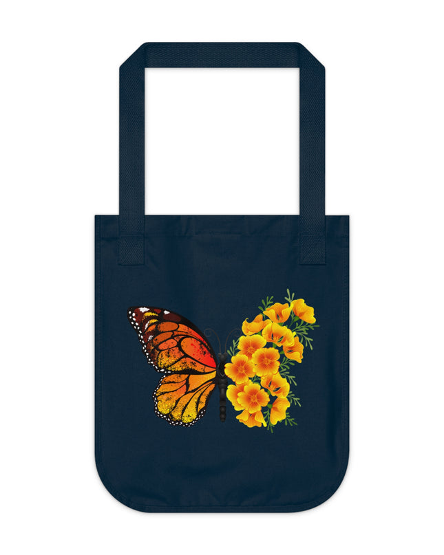 "Butterfly Poppies" Organic Canvas Tote Bag