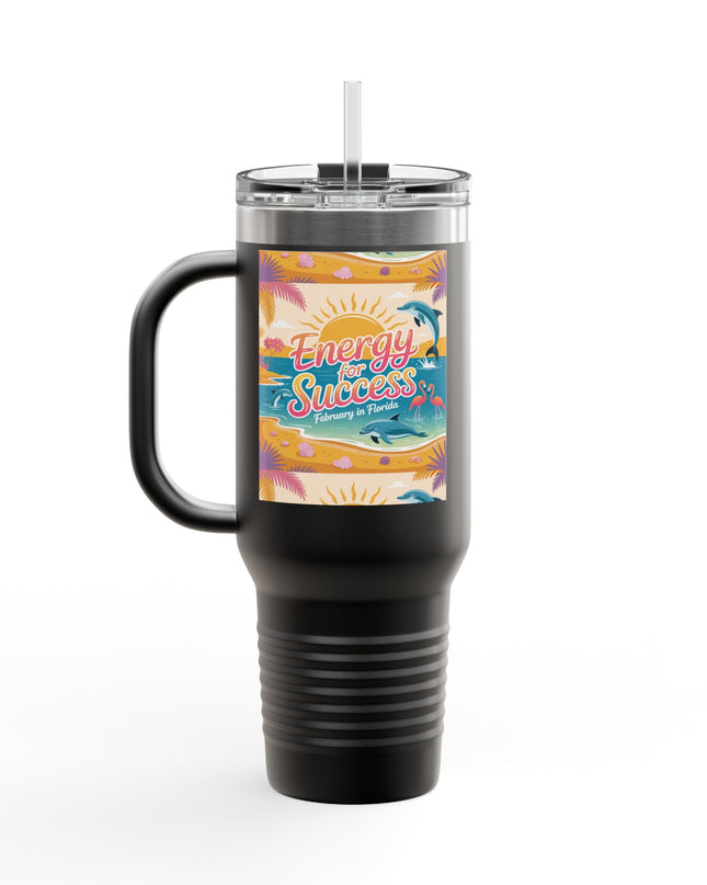 "February in Florida, Energy for Success" Insulated Travel Mug, 40oz