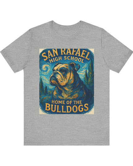 "San Rafael High School Home of the Bulldogs Vincent Van Gogh Style" Unisex Jersey Short Sleeve Tee