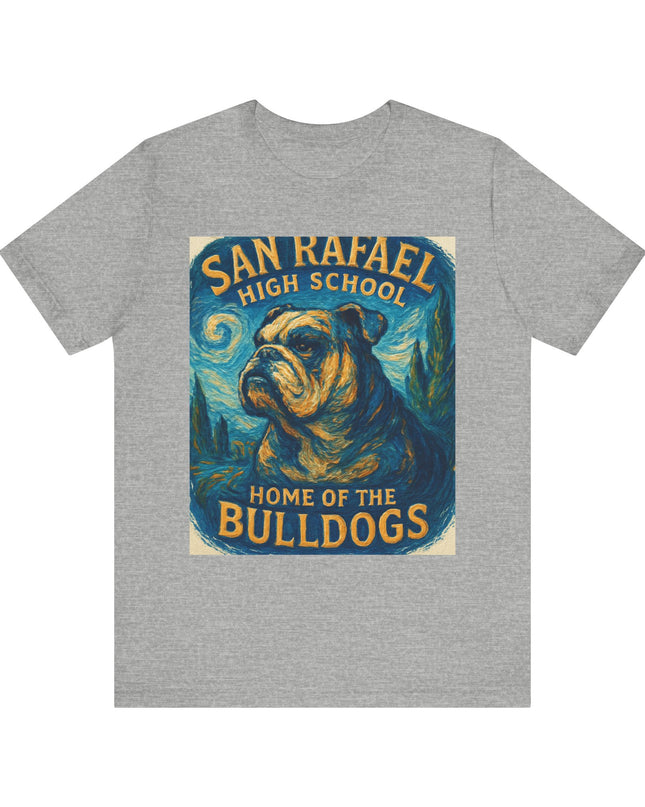 "San Rafael High School Home of the Bulldogs Vincent Van Gogh Style" Unisex Jersey Short Sleeve Tee