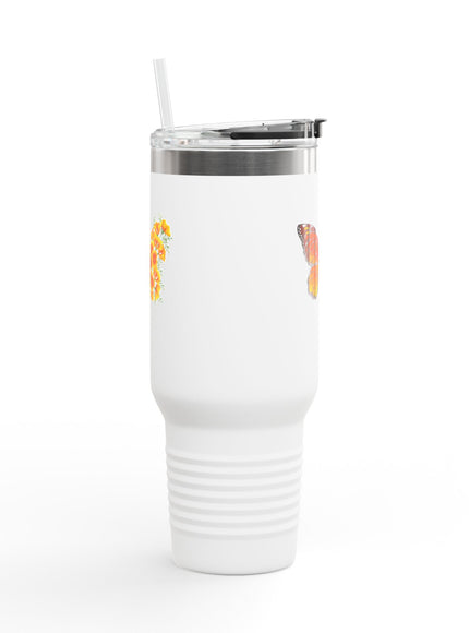 "Butterfly Poppies" Insulated Travel Mug, 40oz