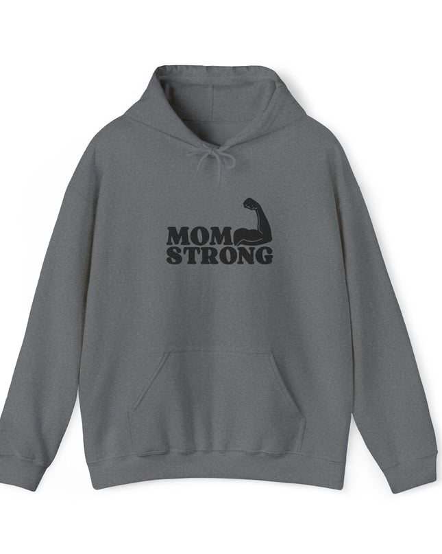 "Mom Strong (Black embroidery)" Unisex Heavy Blend Hooded Sweatshirt