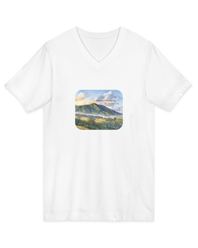 "Mount Tamalpais, the Sleeping Lady" Mount Tamalpais, the Sleeping LadyUnisex Jersey Short Sleeve V-Neck Tee
