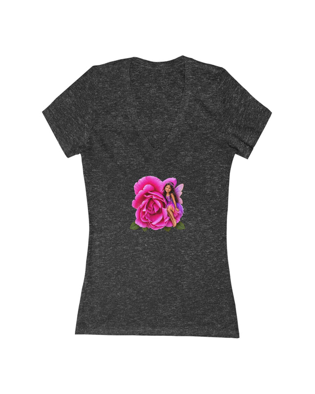 "Rose Fairy" Women's Jersey Short Sleeve Deep V-Neck Tee