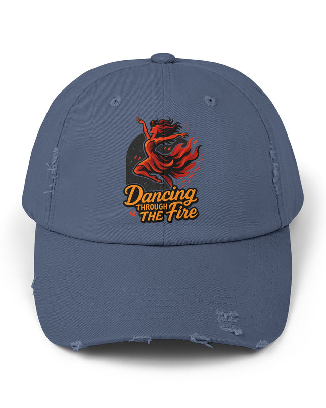 "Dancing through the fire" Unisex Distressed Cap