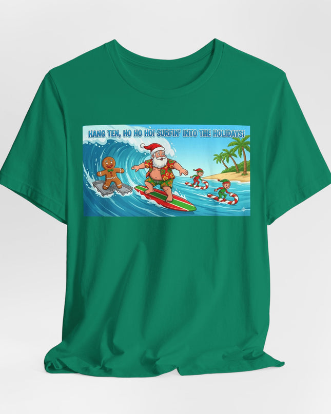"Surfing into the Holidays" Unisex Jersey Short Sleeve Tee