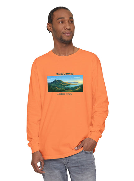 "Marin County - Endless Views" Unisex Garment-dyed Long Sleeve T-Shirt