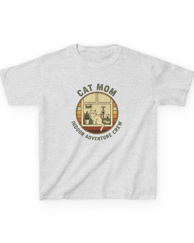 "Cat Mom Indoor Adventure Crew" Kids Heavy Cotton Tee