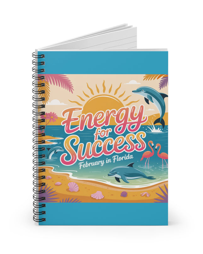 "February in Florida, Energy for Success" Spiral Notebook - Ruled Line