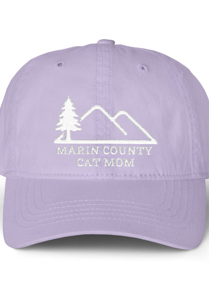 "Marin County Cat Mom" Women's Pigment-Dyed Cap with Fashion Undervisor (Embroidery)