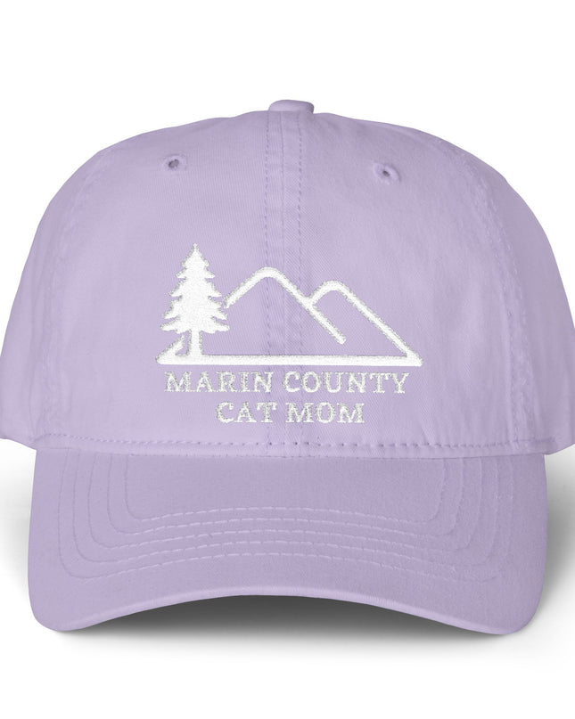 "Marin County Cat Mom" Women's Pigment-Dyed Cap with Fashion Undervisor (Embroidery)