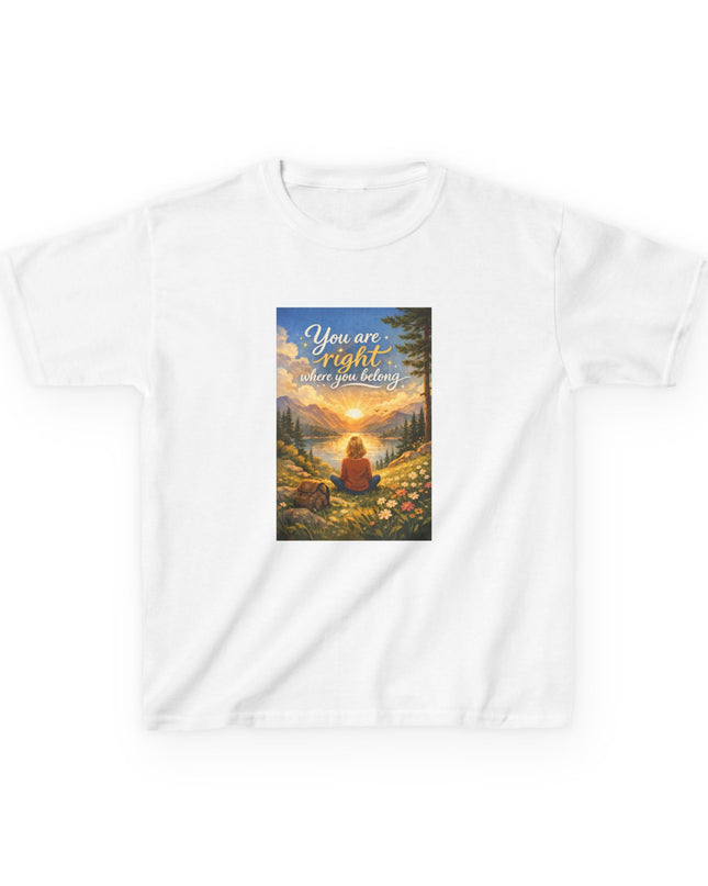 "You Are Right Where You Belong" Kids Heavy Cotton Tee