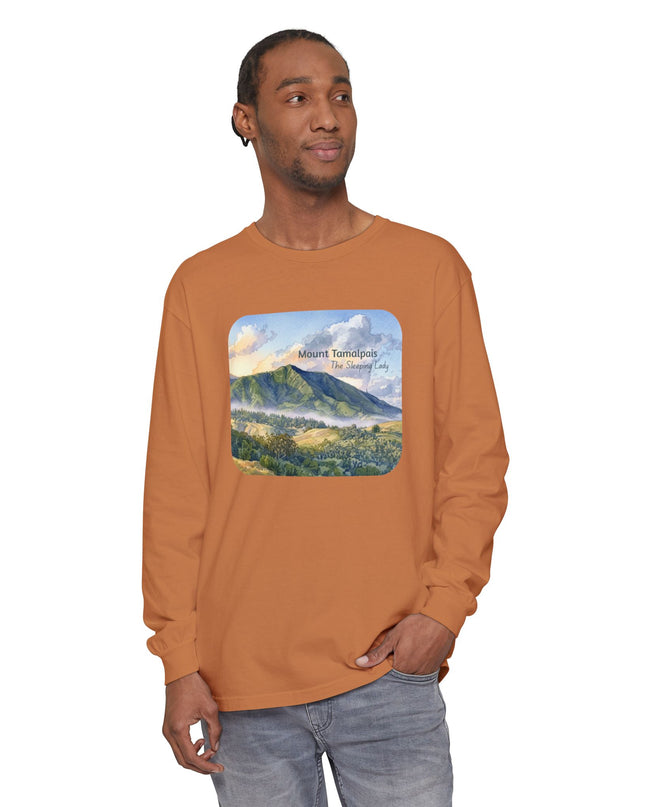 "Mount Tamalpais, the Sleeping Lady" Unisex Garment-dyed Long Sleeve T-Shirt
