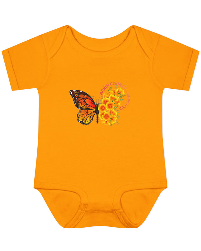 "Butterflies and Poppies Marin County, California" Infant Baby Rib Bodysuit