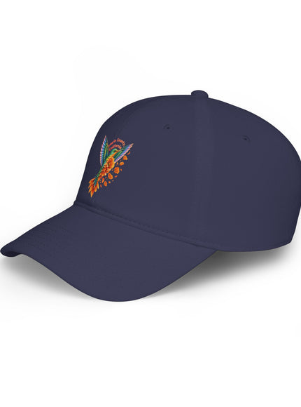 "Hummingbird and Poppies" Low Profile Baseball Cap