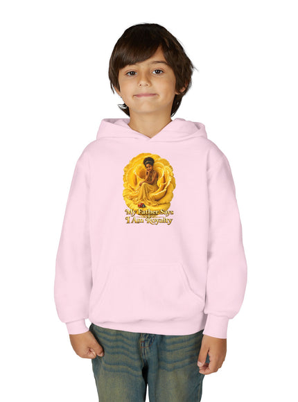 "My Father Says I am Royalty" Youth Heavy Blend Hooded Sweatshirt