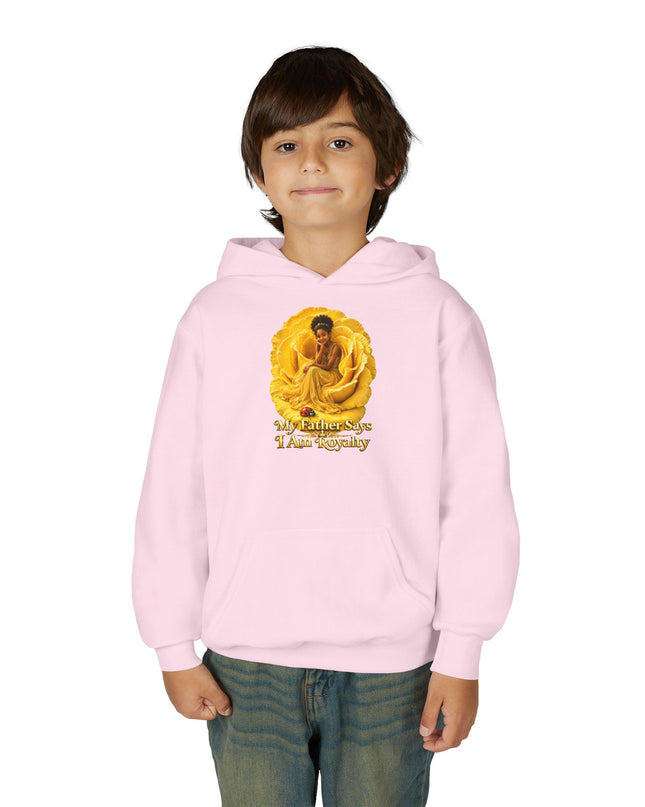 "My Father Says I am Royalty" Youth Heavy Blend Hooded Sweatshirt