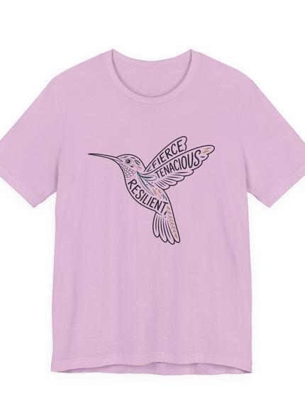 "Hummingbird with words in it" Unisex Jersey Short Sleeve Tee
