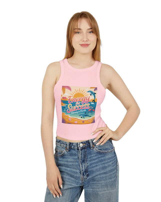 "February and Florida, Energy for Success" Women's Micro Rib Racer Tank Top