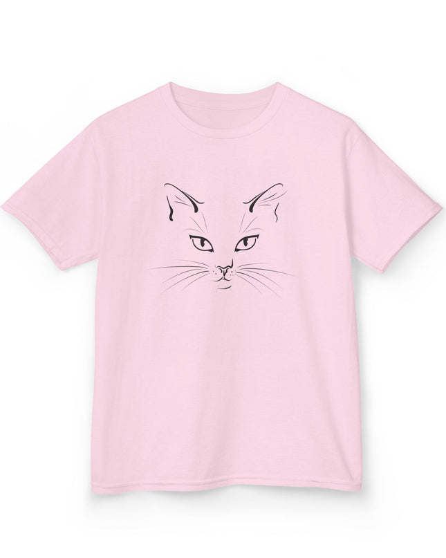 "Cat Face Sketch" Kids Heavy Cotton Tee