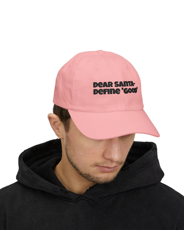 "Dear Santa – Define good, embroidery" Classic Dad Cap