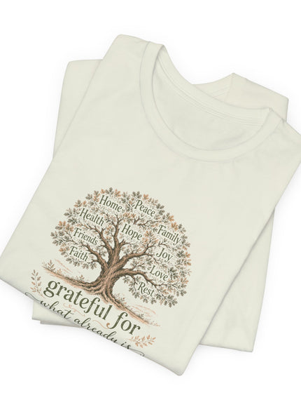 "Grateful For What Already Is" Unisex Jersey Short Sleeve Tee