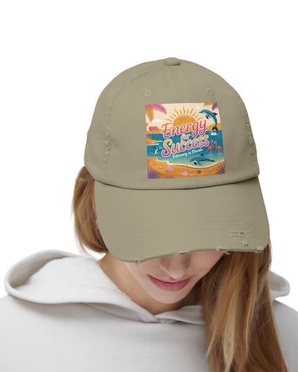"February in Florida, Energy for Success" Unisex Distressed Cap