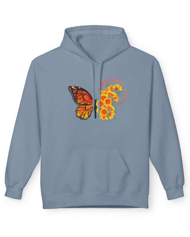 "Butterflies and Poppies Marin County, California" Unisex Midweight Softstyle Fleece Hoodie