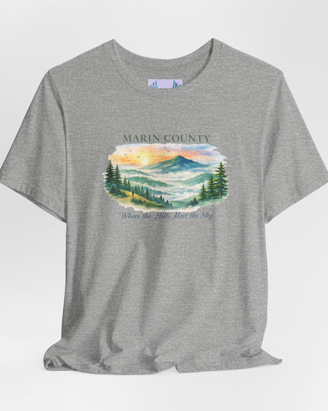 "Marin County, Where the Hills Meet the Sky" Unisex Jersey Short Sleeve Tee