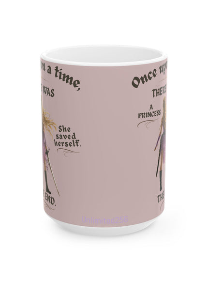 "She Saved Herself" Ceramic Mug, (11oz, 15oz)