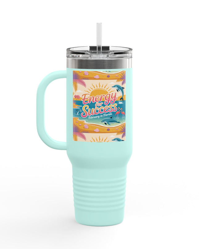 "February in Florida, Energy for Success" Insulated Travel Mug, 40oz