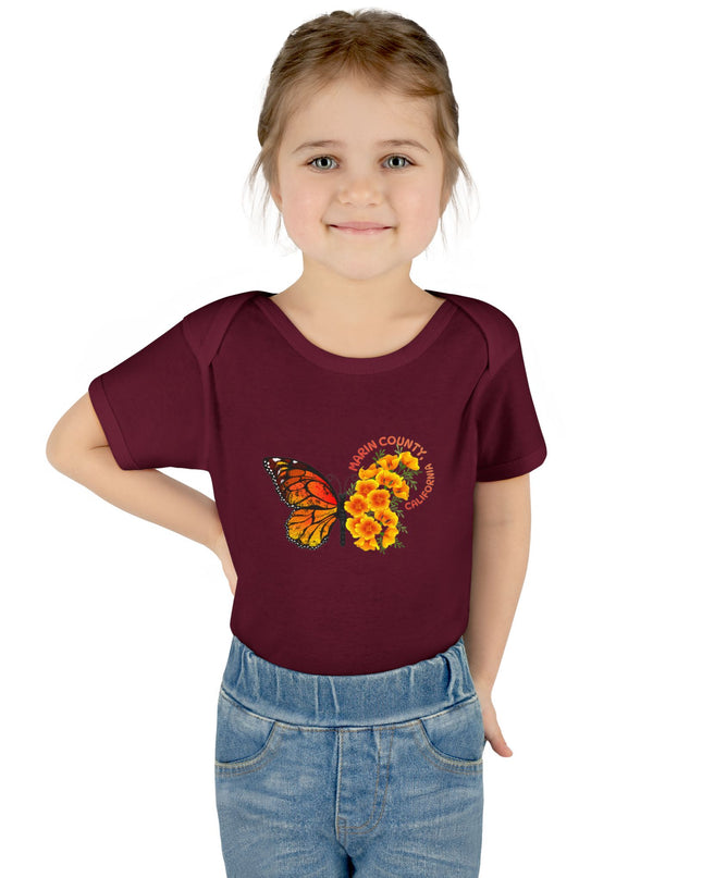 "Butterflies and Poppies Marin County, California" Infant Baby Rib Bodysuit