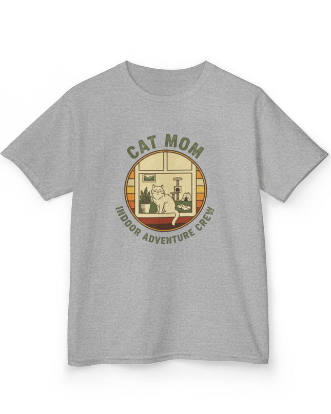 "Cat Mom Indoor Adventure Crew" Kids Heavy Cotton Tee