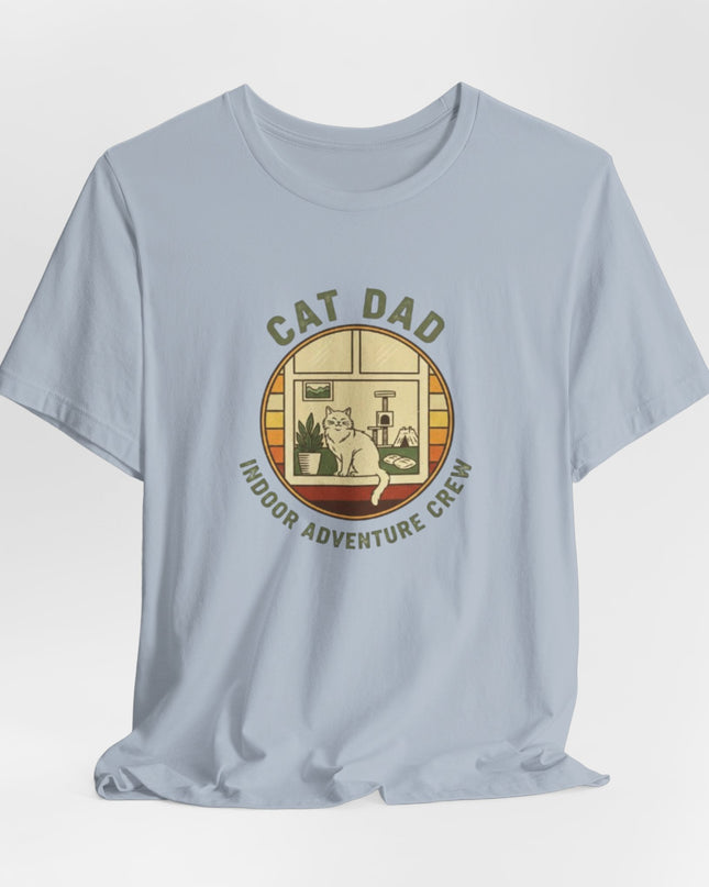 "Cat Dad Indoor Adventure Crew" Unisex Jersey Short Sleeve Tee