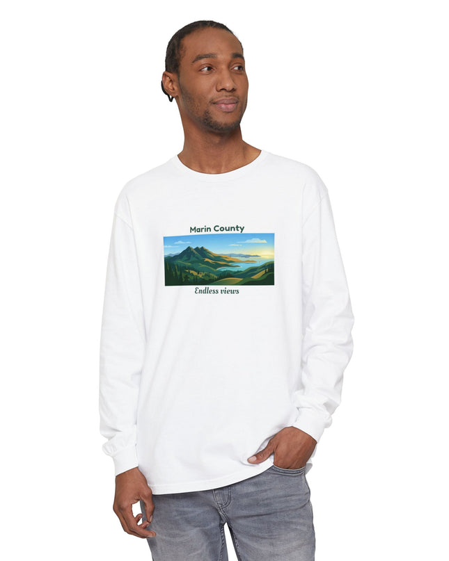 "Marin County - Endless Views" Unisex Garment-dyed Long Sleeve T-Shirt