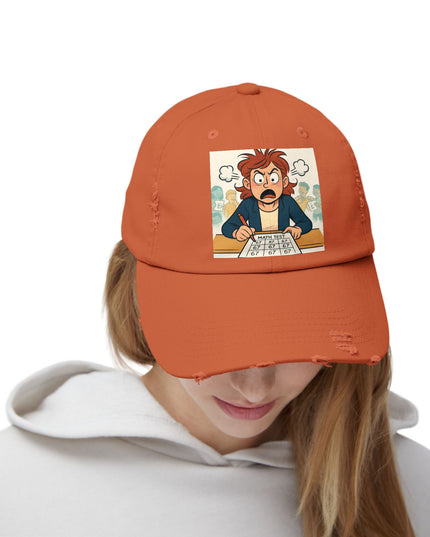 "67 with a Frustrated Math Teacher" - Unisex Distressed Cap