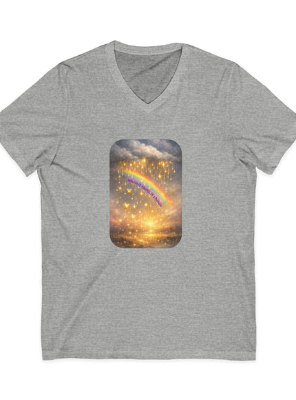 "When It Rains, It Shines" Unisex Jersey Short Sleeve V-Neck Tee