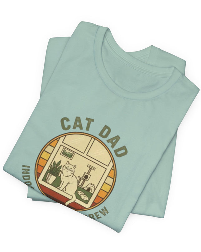 "Cat Dad Indoor Adventure Crew" Unisex Jersey Short Sleeve Tee