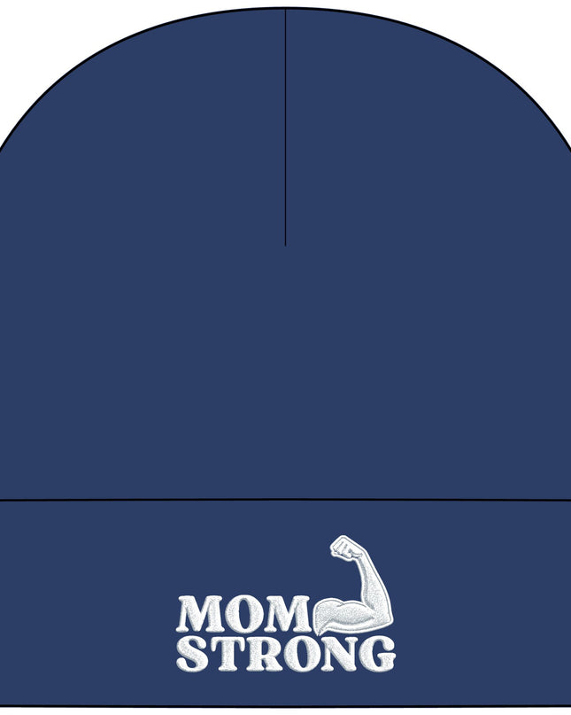 "Mom Strong (White embroidery)" Cuff Beanie