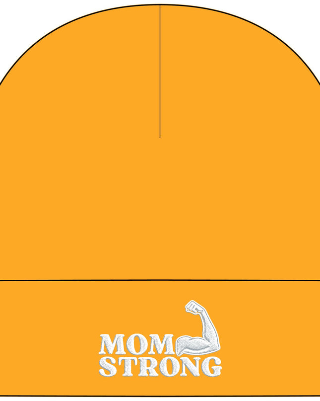 "Mom Strong (White embroidery)" Cuff Beanie