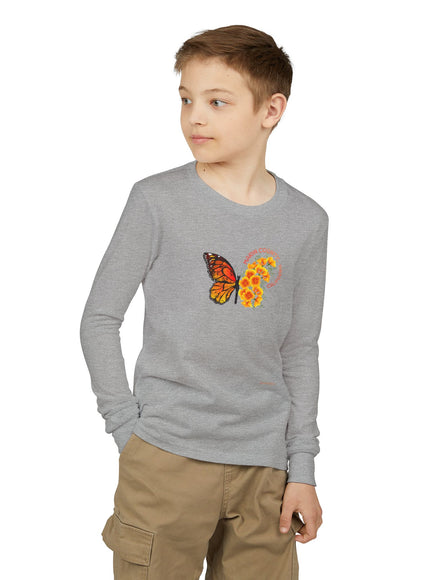 "Butterfly and Poppies" Youth Jersey Long Sleeve Tee