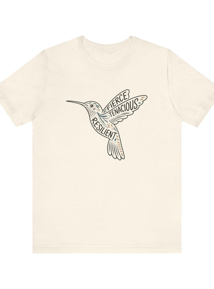 "Hummingbird with words in it" Unisex Jersey Short Sleeve Tee