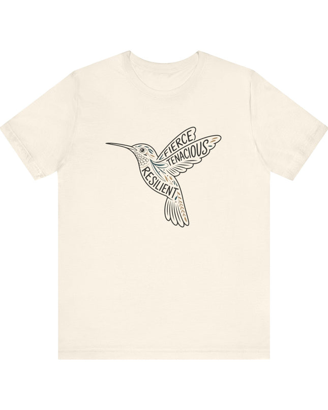 "Hummingbird with words in it" Unisex Jersey Short Sleeve Tee