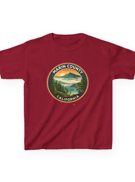 "Marin County, Above the Fog - no text" Kids Heavy Cotton Tee