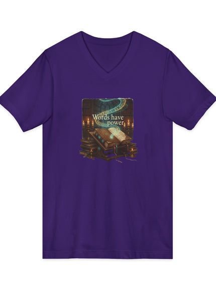 "Words Have Power" Unisex Jersey Short Sleeve V-Neck Tee