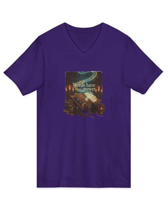 "Words Have Power" Unisex Jersey Short Sleeve V-Neck Tee