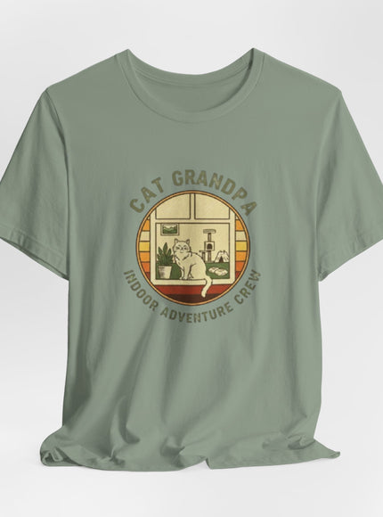 "Cat Grandpa Indoor Adventure Crew" Unisex Jersey Short Sleeve Tee