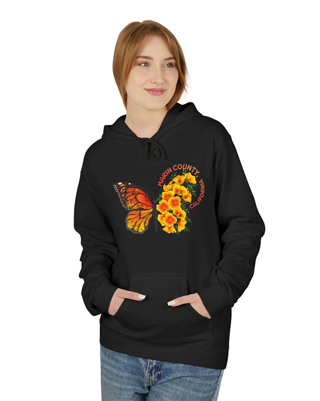 "Butterflies and Poppies Marin County, California" Unisex Midweight Softstyle Fleece Hoodie