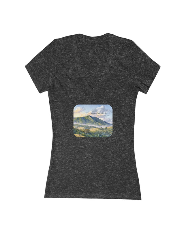 "Mount Tamalpais, the Sleeping Lady" Women's Jersey Short Sleeve Deep V-Neck Tee