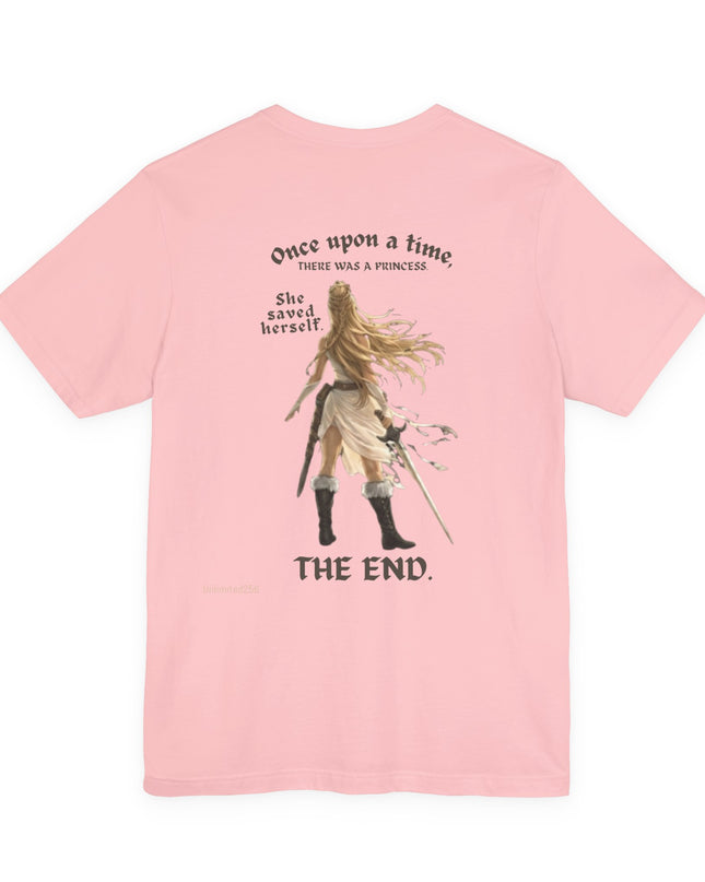 "She Saved Herself" (ink both sides) Unisex Jersey Short Sleeve Tee